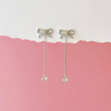 Silver This Is Love Ribbon Earrings