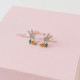 Silver Bunny & Carrot Earrings