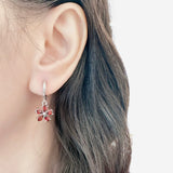 Petallure Garnet Huggie Hoop Earrings