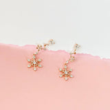 Rose Gold Celestial Snowflake Earrings