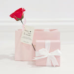 Gift Wrapping included 1 Hardcover Box, 1 Paper bag & 1 Rose Soap Flower (Pink)