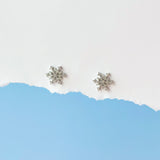 Silver Frozen Snowflake Earrings