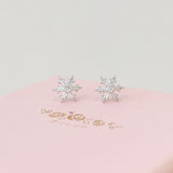 Silver Frost Snowflake Earrings