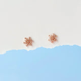 Rose Gold Frozen Snowflake Earrings