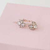 Silver Bunny on the Moon Earrings