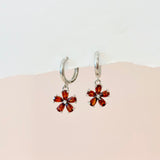 Petallure Garnet Huggie Hoop Earrings