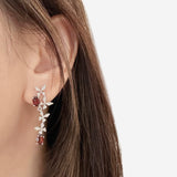 Joyful Butterfly Garnet Earrings