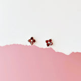 My Lucky Clover Garnet Earrings