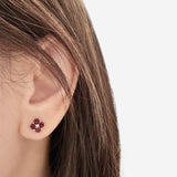 My Lucky Clover Garnet Earrings