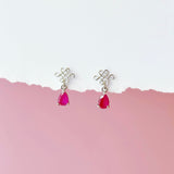 Ruyi Knot Ruby Earrings