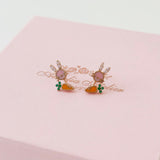 Rose Gold Bunny & Carrot Earrings