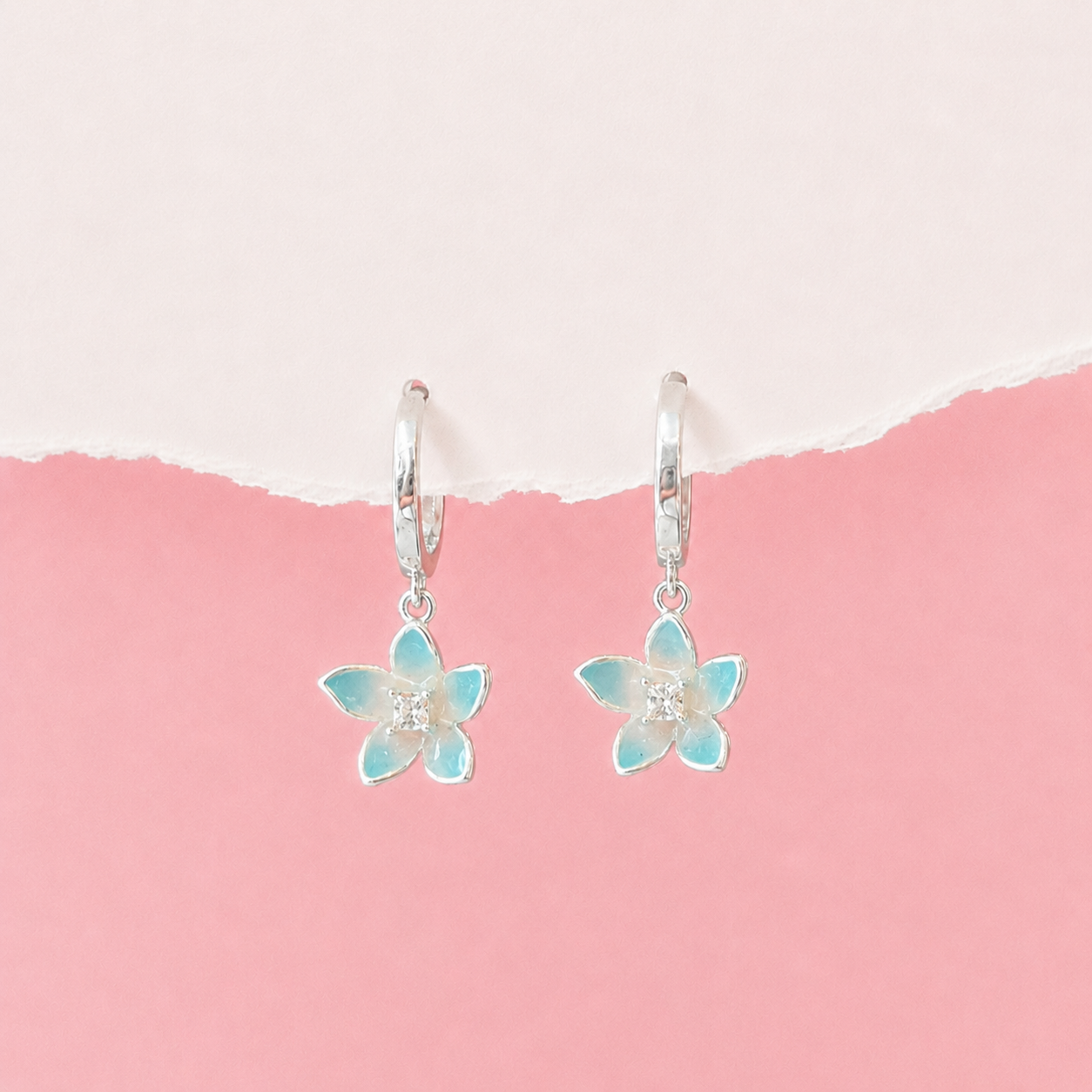 Blush Sakura Huggie Hoop Earrings