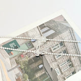 Silver Blossom Heart Tennis Bracelet