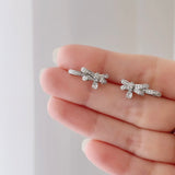 Silver Dear Love Ribbon Earrings