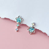 Silver Aurora Snowflower Earrings