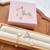 Silver Sakura Blossom Earrings