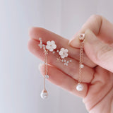 Rose Gold Sakura Blossom Earrings