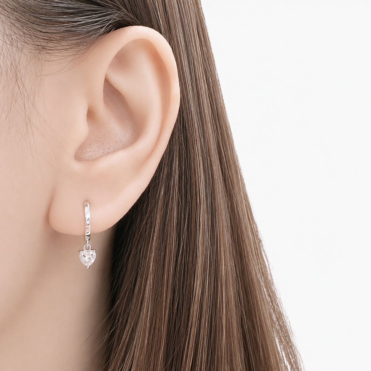 Kiss Heart Huggie Hoop Earrings