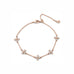 Clover Bloom Bracelet in silver / ROSE GOLD with crystal clover charms on fine chain
