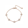 Clover Bloom Bracelet in silver / ROSE GOLD with crystal clover charms on fine chain