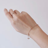 Clover Bloom Bracelet in silver / ROSE GOLD with crystal clover charms on fine chain