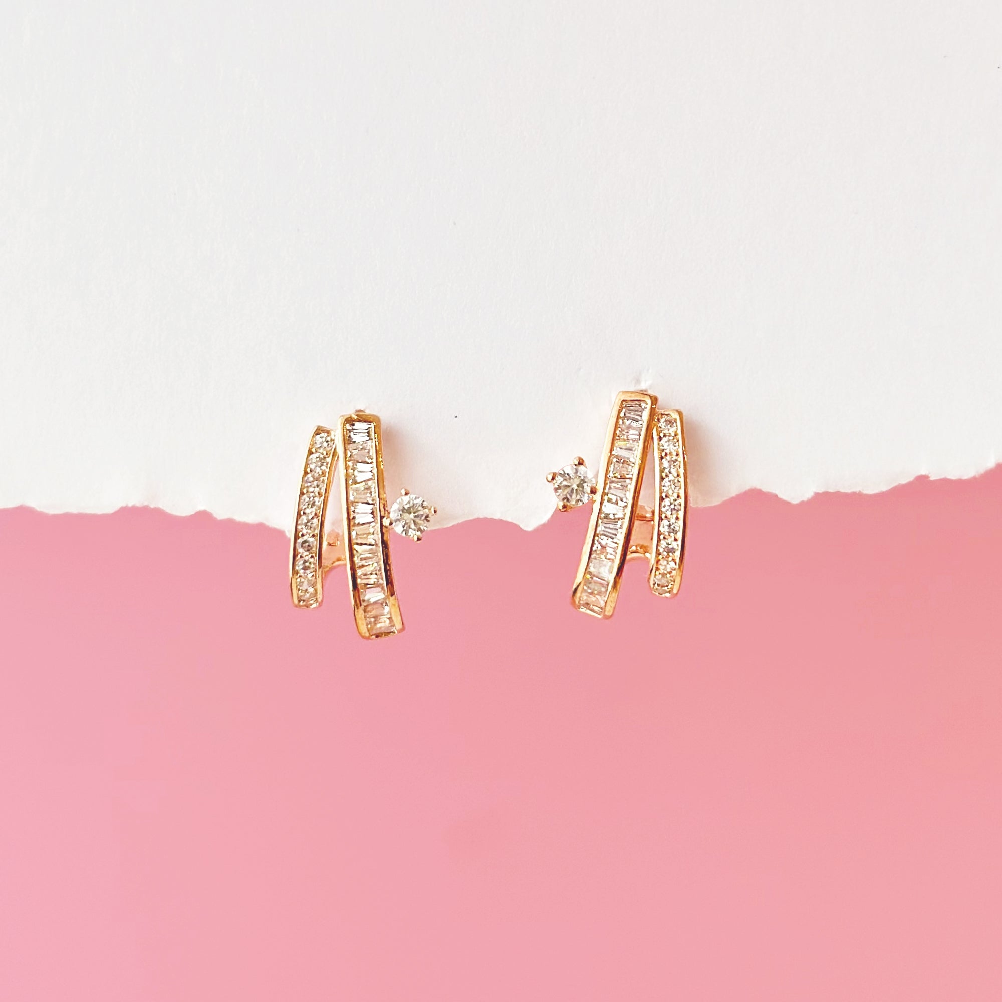 Midnight Frost Huggie Hoop Earrings