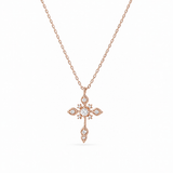 Rose Gold Serenity Cross Necklace