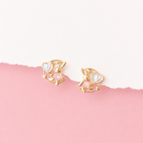 Rose Gold Bunny on the Moon Earrings