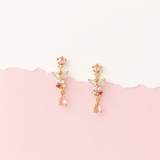 Rose Gold Coral Bells Earrings