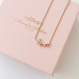 Rose Gold Coral Bells Necklace