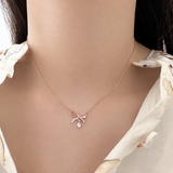 Rose Gold Sweetest Ribbon Necklace