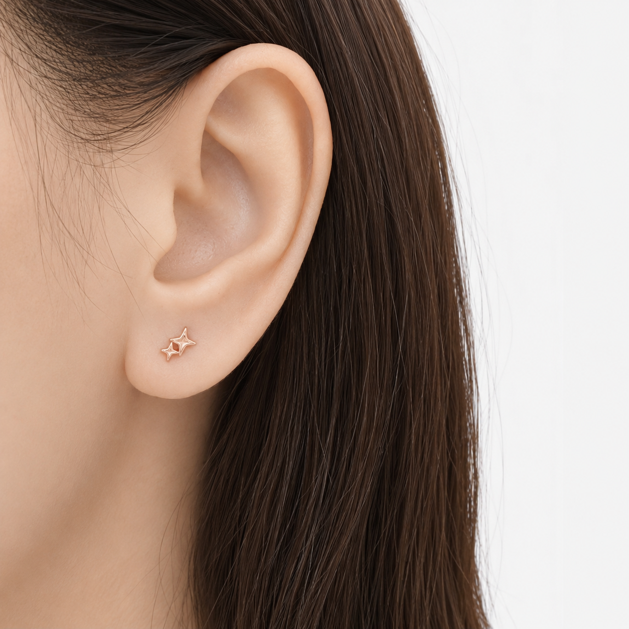 Rose Gold Twin Twinkle Earrings