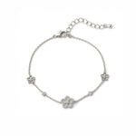 Secret Blossom Bracelet in silver / ROSE GOLD with crystal daisy flower charms