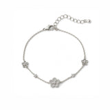 Secret Blossom Bracelet in silver / ROSE GOLD with crystal daisy flower charms