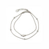 Whisper Heart Bracelet in silver, double-layer chain with heart charm