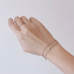 Whisper Heart Bracelet in silver, double-layer chain with heart charm