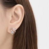Silver Bunny on the Moon Earrings