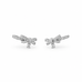 Silver Dear Love Ribbon Earrings with pavé cubic zirconia bow design, 925 sterling silver rhodium plated, by Aurelia Atelier, IU, perfect crown, kdrama earrings, chanel earrings, ruban, 蝴蝶结耳环，镶嵌密钉立方氧化锆，925纯银镀铑, 