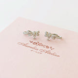 Silver Dear Love Ribbon Bracelet with pavé cubic zirconia bow design, 925 sterling silver rhodium plated, by Aurelia Atelier, IU, perfect crown, kdrama earrings, chanel earrings, ruban, 蝴蝶结耳环，镶嵌密钉立方氧化锆，925纯银镀铑, 