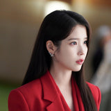 Silver Dear Love Ribbon Earrings with pavé cubic zirconia bow design, 925 sterling silver rhodium plated, by Aurelia Atelier, IU, perfect crown, kdrama earrings, chanel earrings, ruban, 蝴蝶结耳环，镶嵌密钉立方氧化锆，925纯银镀铑, 