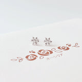 Silver Blossom Snowflake Earrings