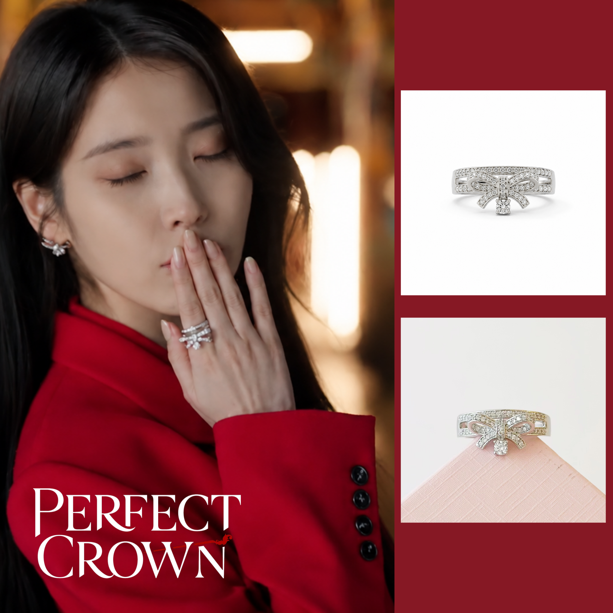Silver Dear Love Ribbon Ring