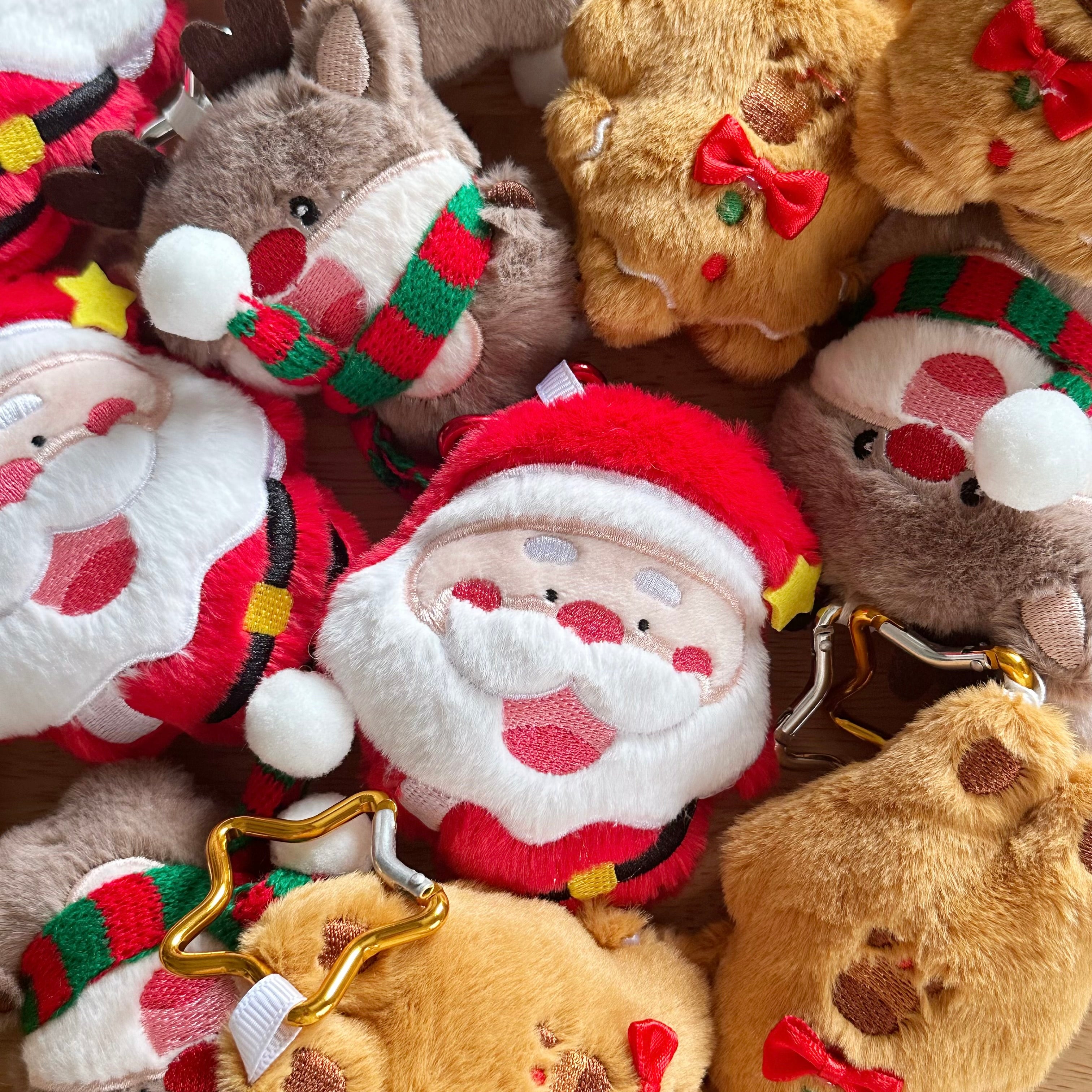 santa clause rudoulf reindeer gingerbread man merry christmas xmas toy plush toy soft toy kid handbag keychain gift for her cute
