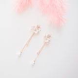 White Sakura Blushing Earrings