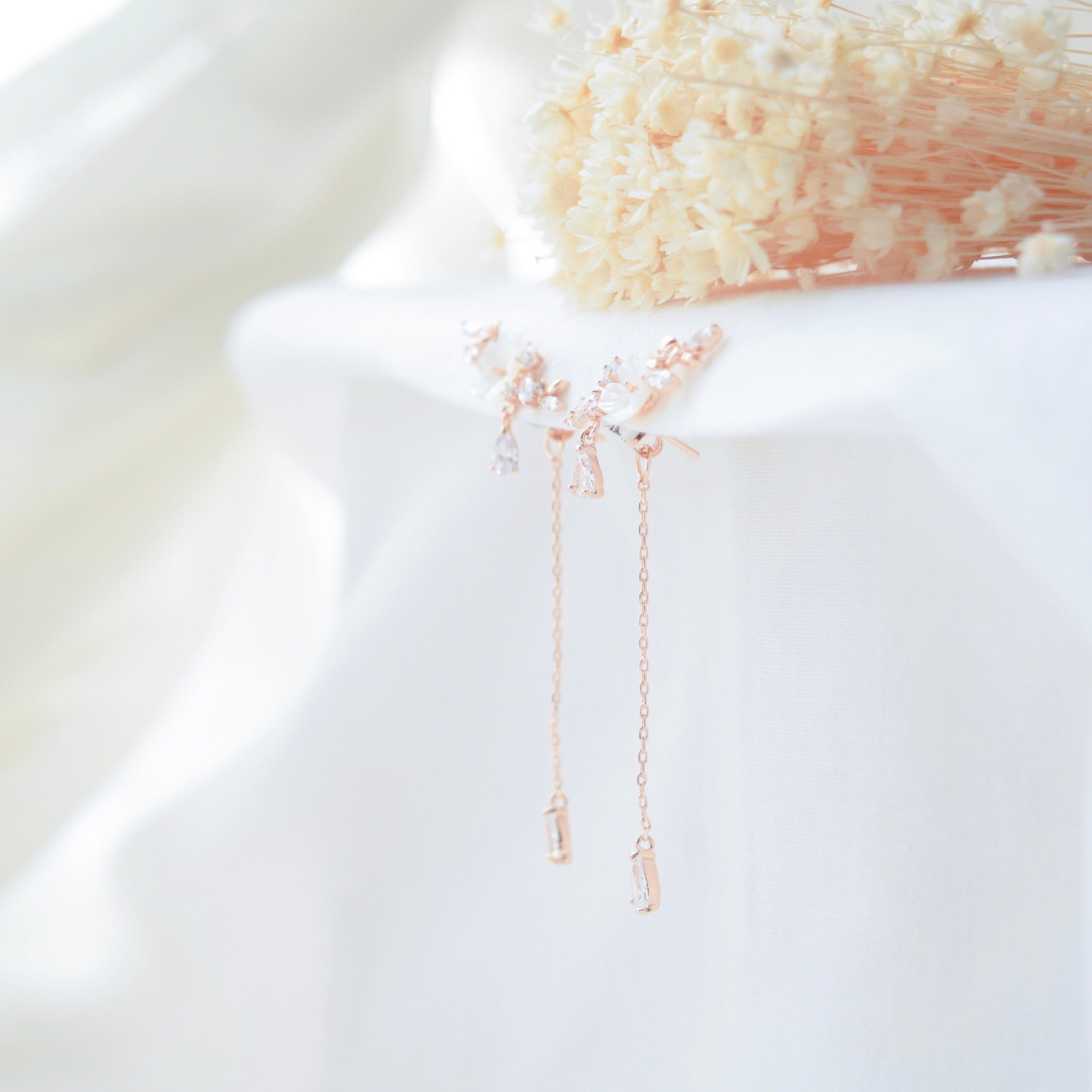 Made in Korea Earrings Korean Anting Cubic Zirconia Bride Bridal Dinner 925 Sterling Silver Accessory Fashion Fancy Stylish Costume Jewellery Online Malaysia Shopping Trendy Accessories Daily Wear Jewelry Dainty Minimalist Delicate Clip On Earrings No Piercing Special Perfect Gift From Heart For Your Loved One Sakura さくら