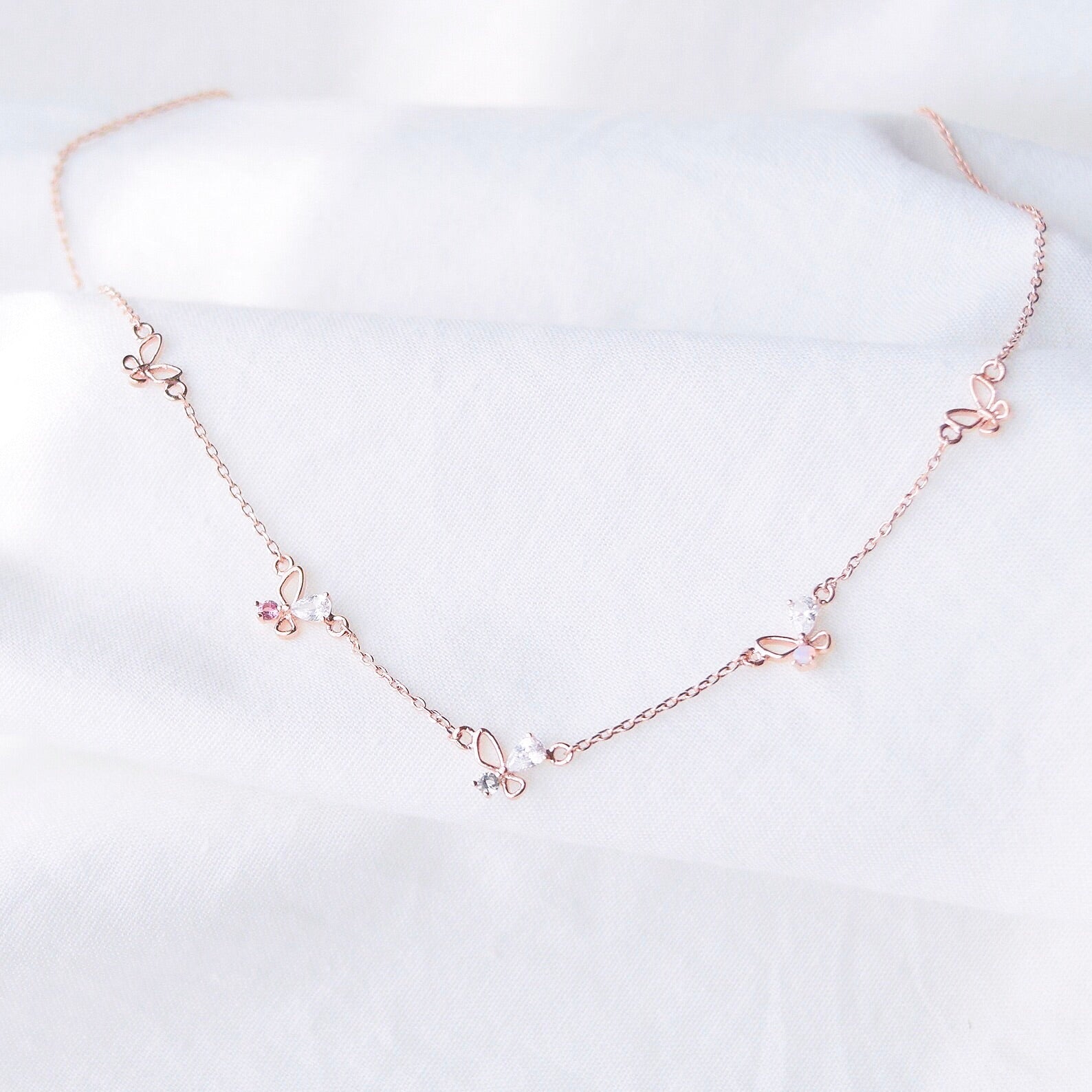 Made in Korea Necklace Korean Rantai Leher Cubic Zirconia Bride Bridal Dinner Rhodium Plated Accessory Fashion Fancy Stylish Jewellery Online Malaysia Shopping Trendy Accessories Daily Wear Jewelry Dainty Minimalist Delicate Special Perfect Gift From Heart For Your Loved One