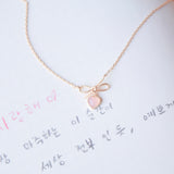 Rose Gold Made in Korea Necklace Korean Rantai Leher Cubic Zirconia Bride Bridal Dinner Rhodium Plated Accessory Fashion Fancy Stylish Jewellery Online Malaysia Shopping Trendy Accessories Daily Wear Jewelry Dainty Minimalist Delicate Special Perfect Gift From Heart For Your Loved One