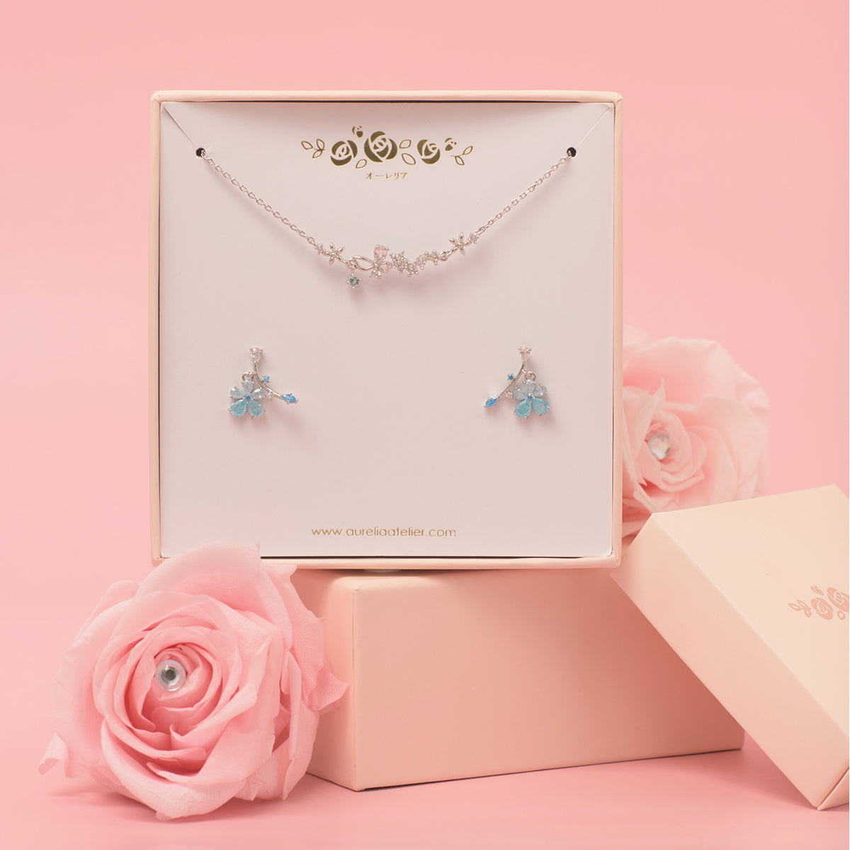 Made in Korea Earrings Necklace Bracelet Korean Anting Rantai Gelang Tangan Cubic Zirconia Bride Bridal Dinner 925 Sterling Silver Accessory Fashion Fancy Stylish Costume Jewellery Online Malaysia Shopping Trendy Accessories Daily Wear Jewelry Dainty Minimalist Delicate Clip On Earrings No Piercing Special Perfect Gift From Heart For Your Loved One Happy Valentines Day Jewelry Floral Box